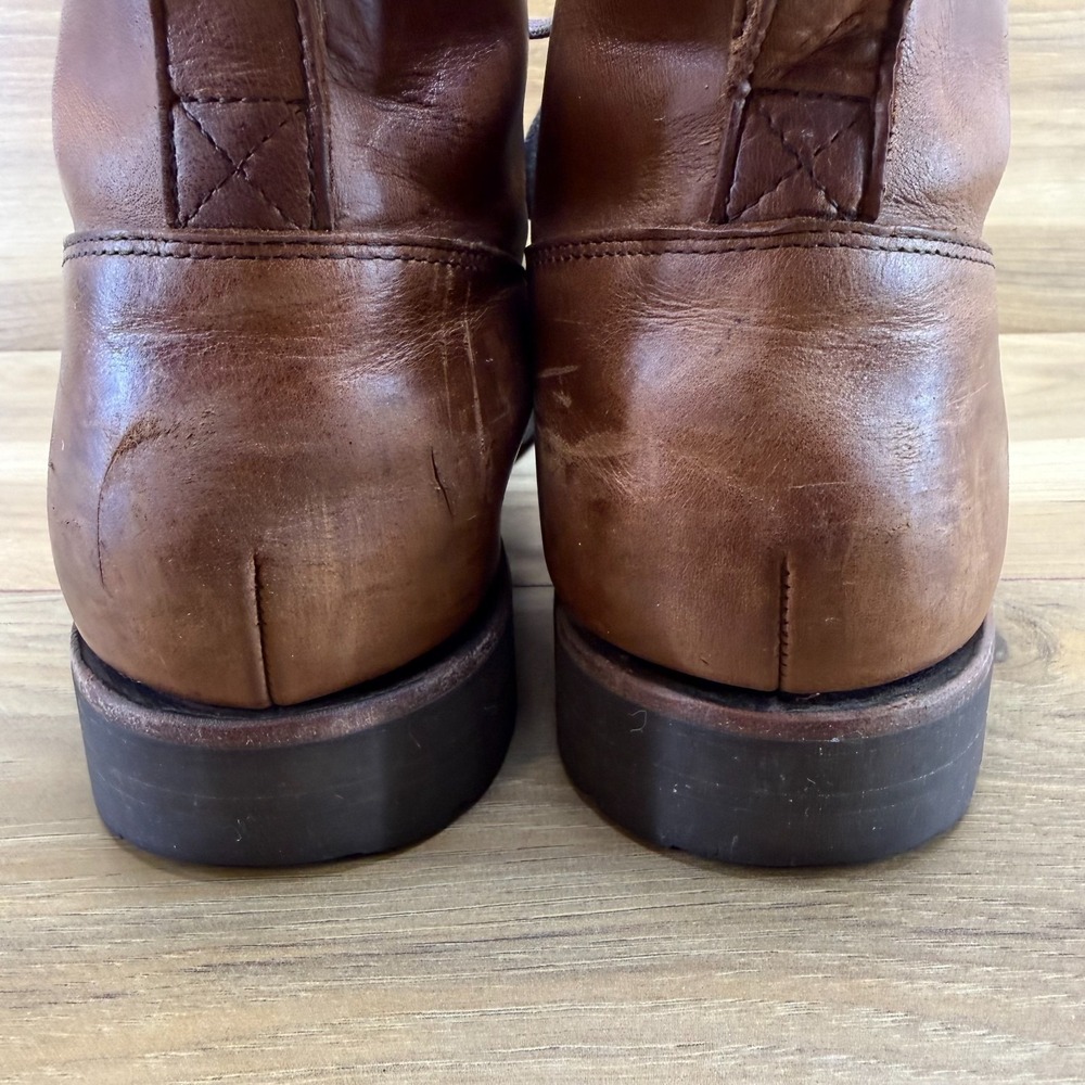 J Crew Kenton Cap Toe Boots Mens 9.5 M Brown Leather Business Casual Old Money - Picture 7 of 12